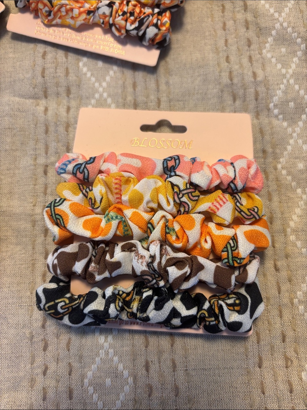 Floral & Patterned Scrunchie Set – Multi Color - Picture 2 of 5